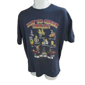 Vintage How To speak Texan T shirt Funny Adult XL Texas Humor
